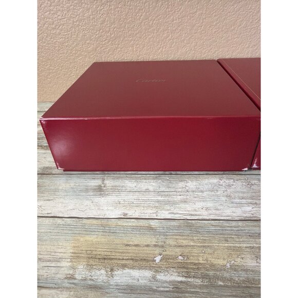 Set of 3 Cartier Red Presentation Jewelry Boxes Gold Logo - Empty - Picture 6 of 16